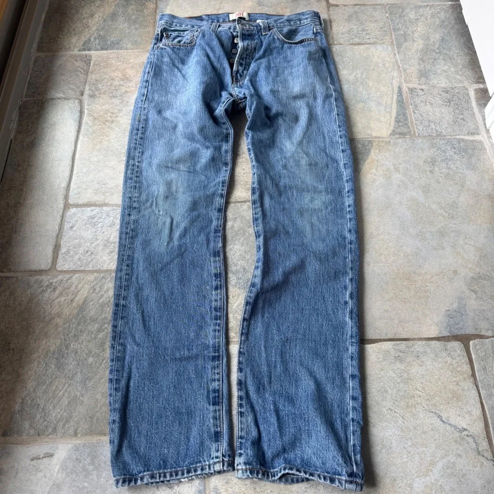 Vintage Levi's 501‎ Button Fly Jeans W33 L32 100% Cotton Medium Wash USA Style - Picture 3 of 10